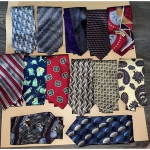NICE Mixed Brand Lot Of 13‎ Men's Ties (2: 100% Silk) See Description For Brands